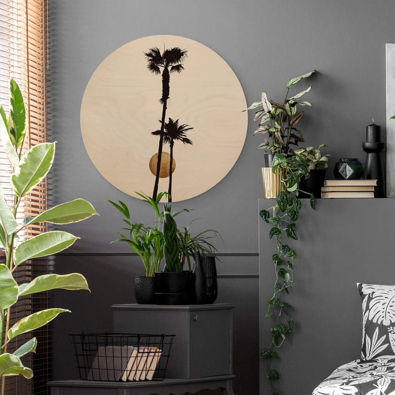 Obraz drewniany Kubistika - Paradiso - Okrągły 