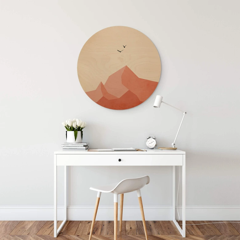 Cuadro de madera Kubistika - Zugspitze - Redondo 