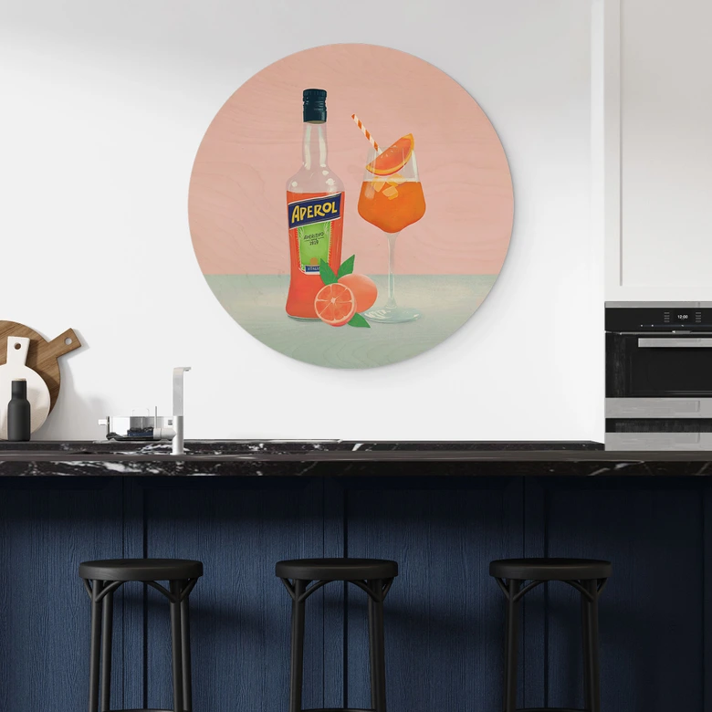 Trätavla Aperol Spritz - Lizde - Rund 