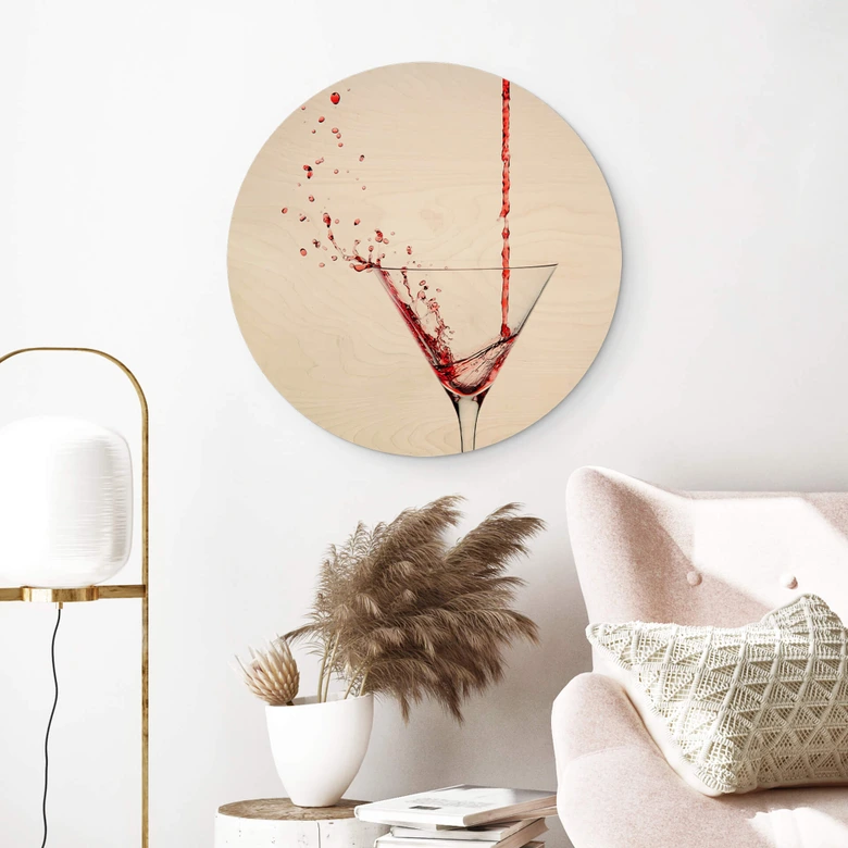 Cuadro de madera Pabst - Cocktail - Redondo 