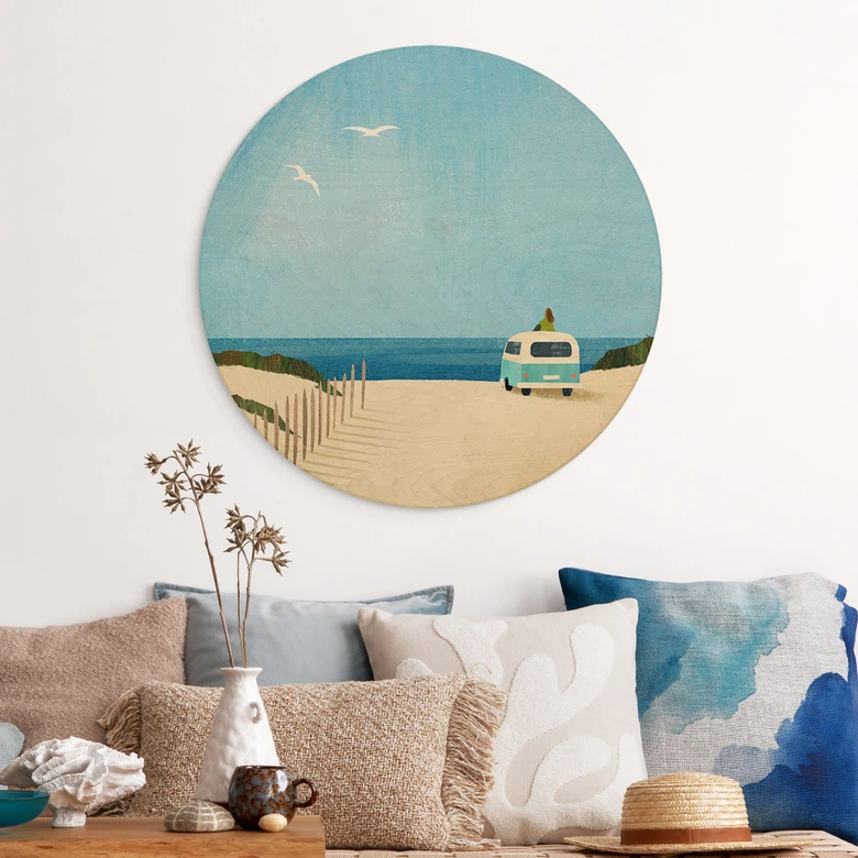 Holzbild Van Life - Urlaub am Meer - Rivers - Rund 