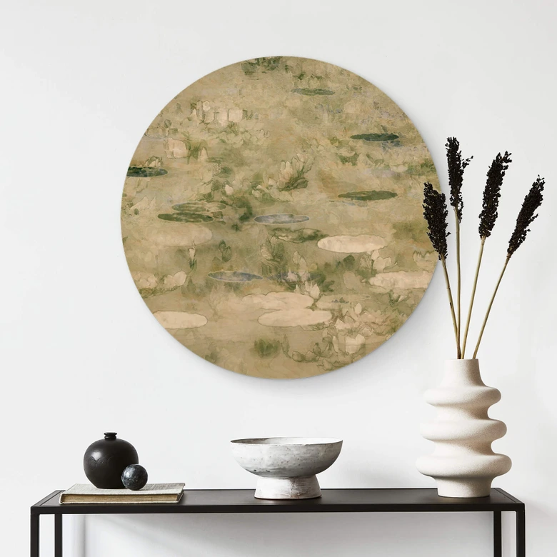 Holzbild Talen - Der Seerosenteich - Rund 