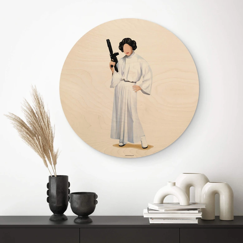 Wandcirkel Hout Tohmé - Leia 