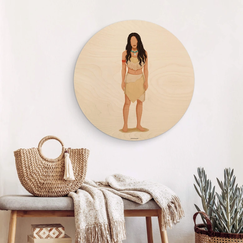 Holzbild Tohmé - Pocahontas - Rund 