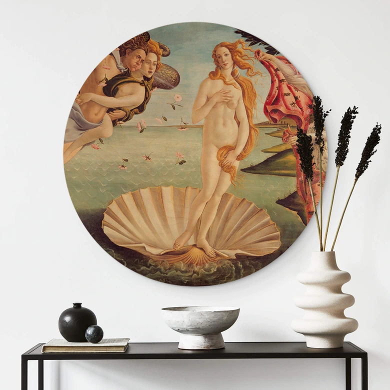 Billede af træ Botticelli - Venus' fødsel - Rundt 