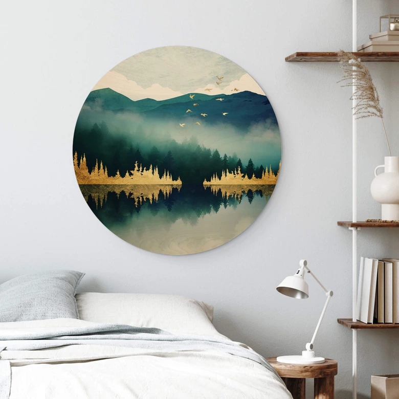 Wandcirkel Hout SpaceFrog Designs - Ochtendrust 