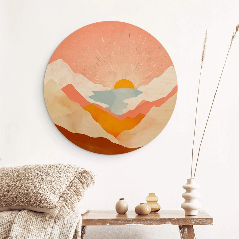 Holzbild SpaceFrog Designs - Sommertag - Rund 