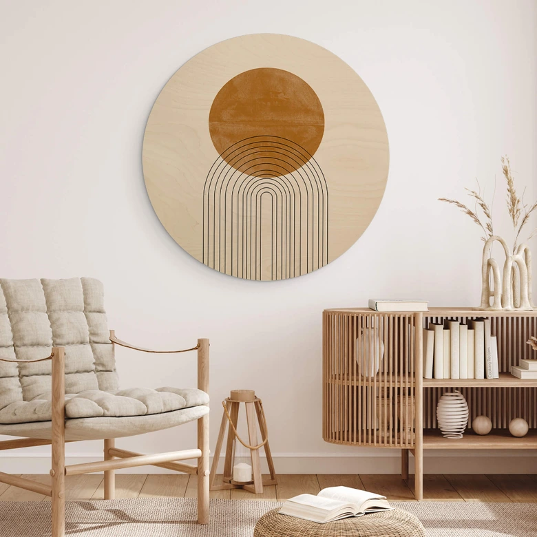 Holzbild The Miuus Studio - Abstract Flow - Rund 