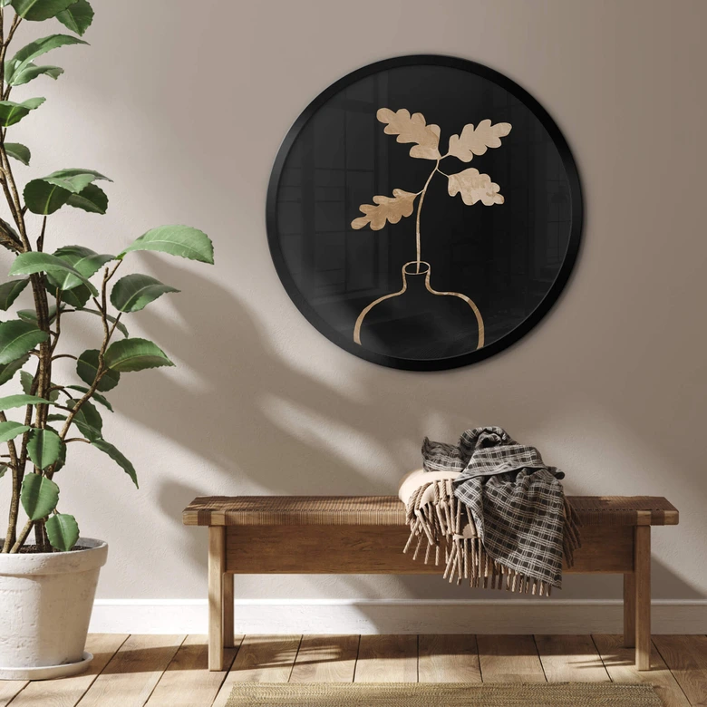 Poster 1X Studio - Goldene Eichenblätter in einer Vase 