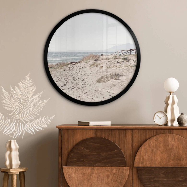 Poster 1X Studio - Strandaufgang an den Dünen - Rund 