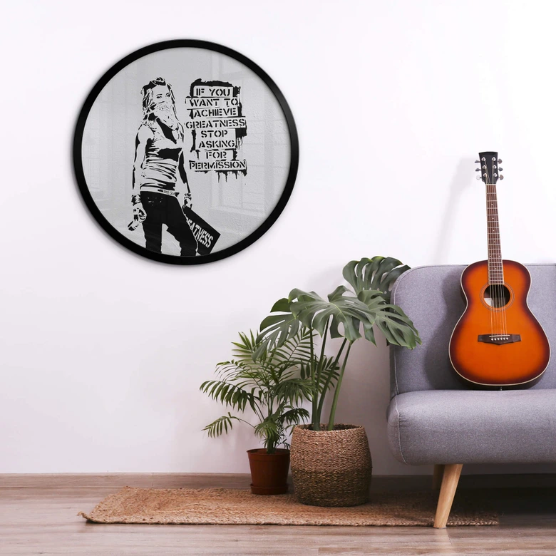 Poster Banksy - Achieve Greatness - Rund 