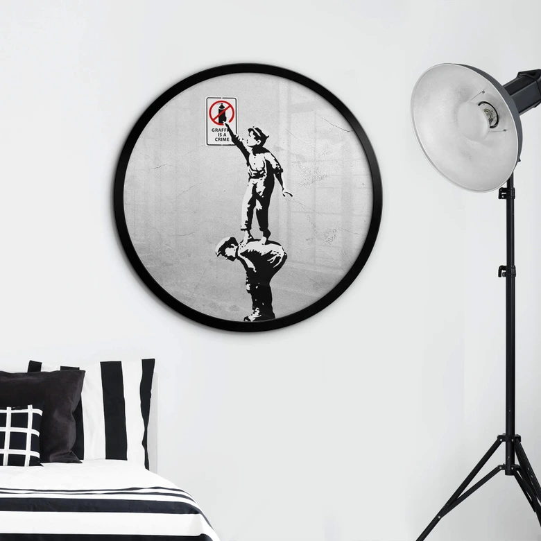 Póster Banksy - El graffiti es un delito - Redondo 
