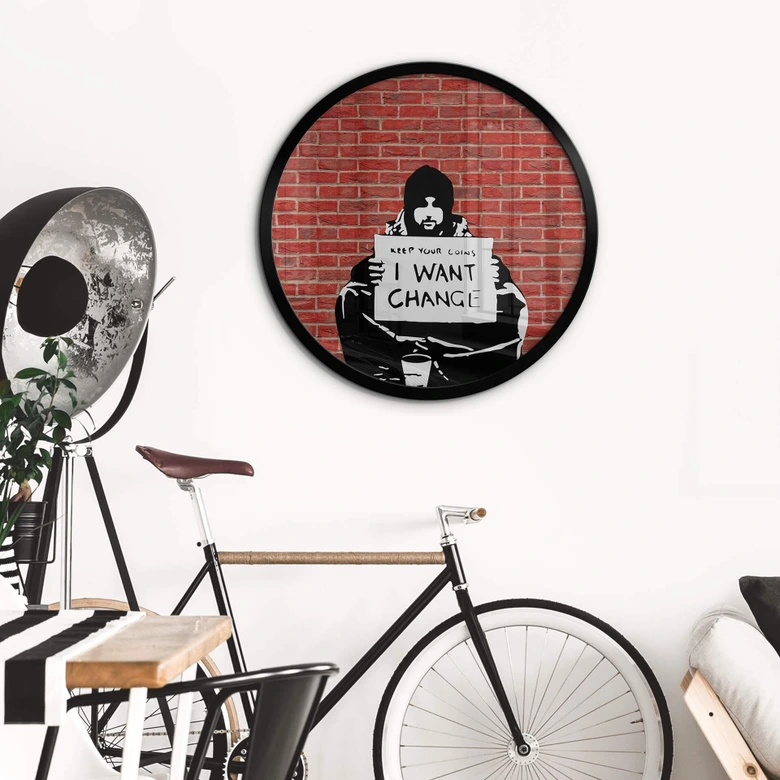 Poster Banksy - Keep Coins - Rund 