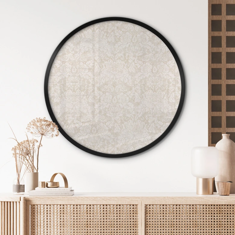 Poster flowers Ivory in baroque look - Bloomery Decor - Round 