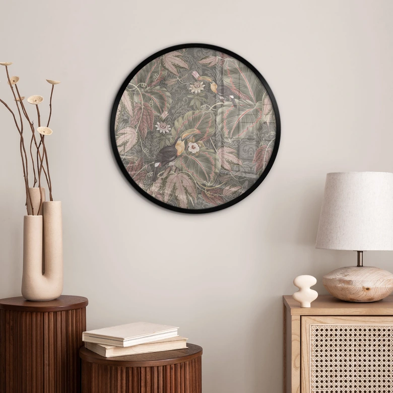 Poster Tukan im Tropenwald - Bloomery Decor - Rund 