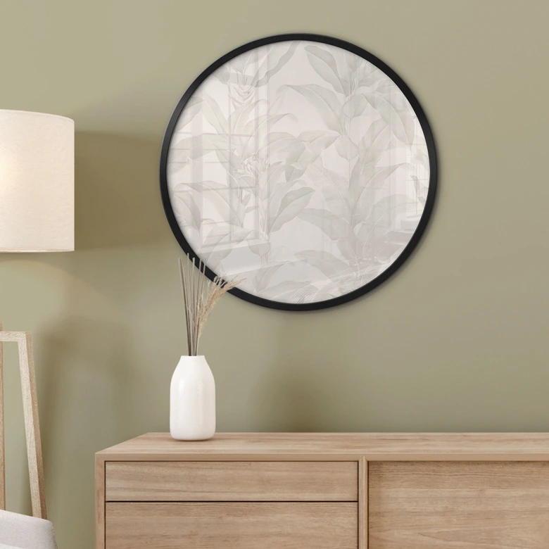 Plakat Urban Jungle Tropical Leaves Cream - Bloomery Decor - Rund 