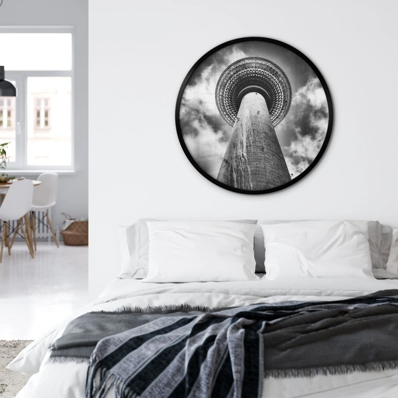 Poster Fernsehturm Berlin - Stadtposter Rund - Brown 