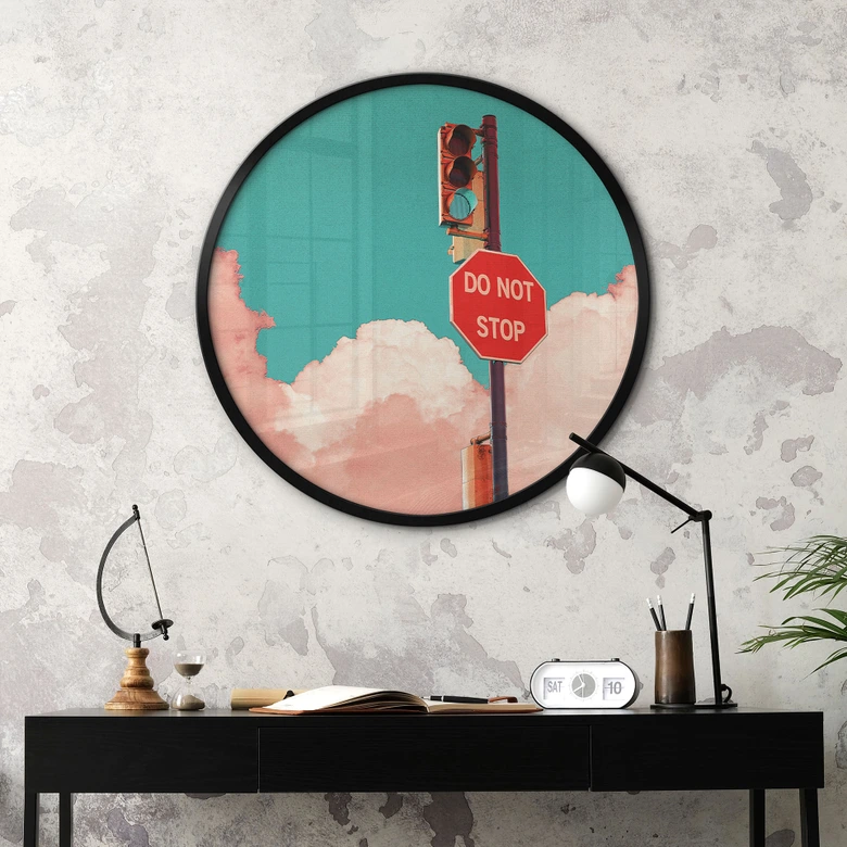 Poster Do Not Stop - Bord voor turquoise blauwe lucht - CosmoZach 