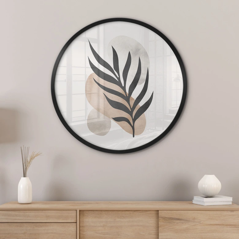 Póster Silueta botánica con geometría ornamentada - Costa - Redondo 