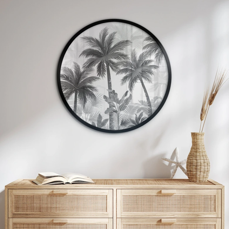 Poster Exotiskt palmlandskap - Rund 