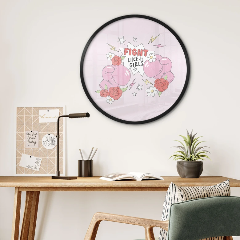 Poster Fight Like Girls - Feminist Power - Rund 