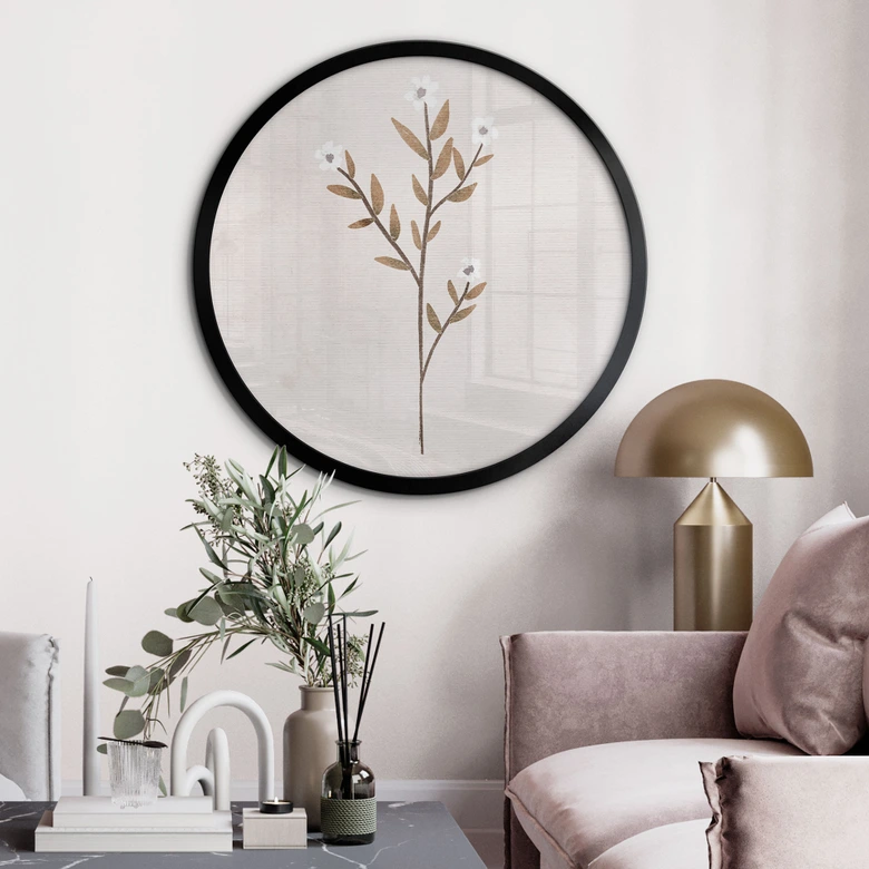 Poster Blumen Illustration - Vergissmeinnicht - Goed Blauw - Rund 