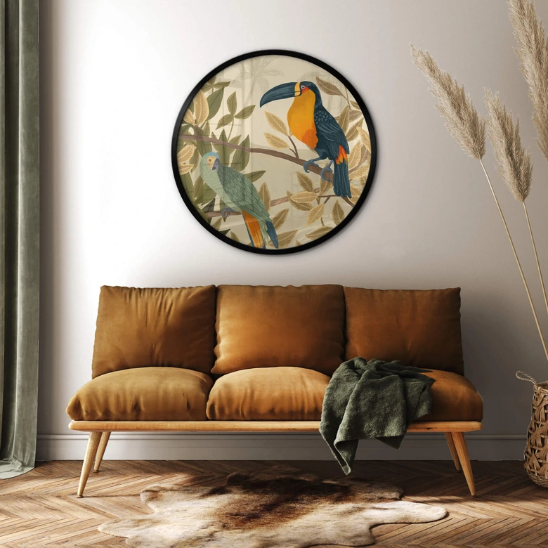 Poster Goed Blauw - Paradies - Rund 