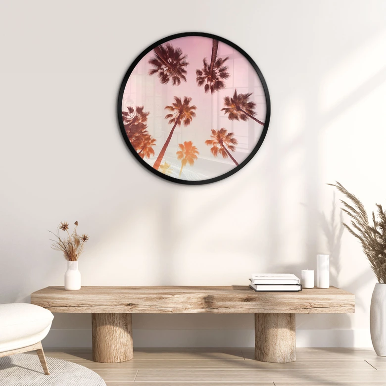 Poster California Dreaming mit Palmen-Blick - Hugonnard - Rund 