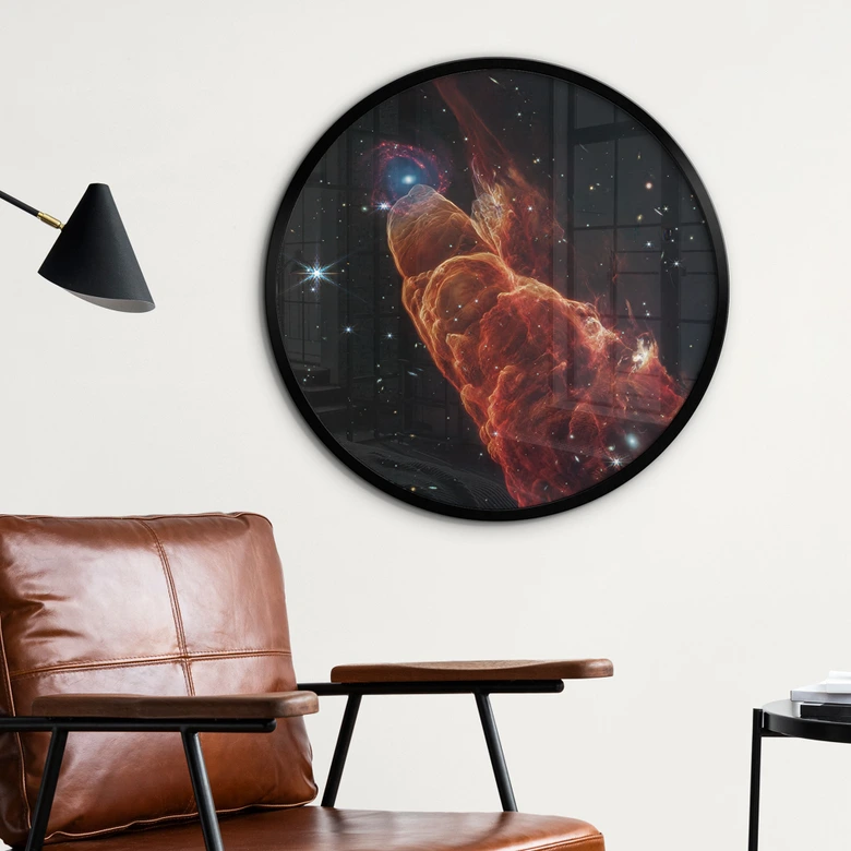 Poster James Webb Telescoop - Kosmische orkaan Herbig Haro 49/50 - Rond 