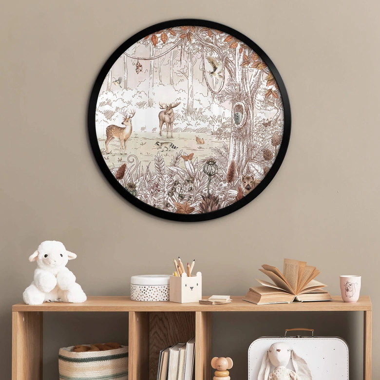 Poster Kikki Belle - Waldfreunde Herbst - Rund 