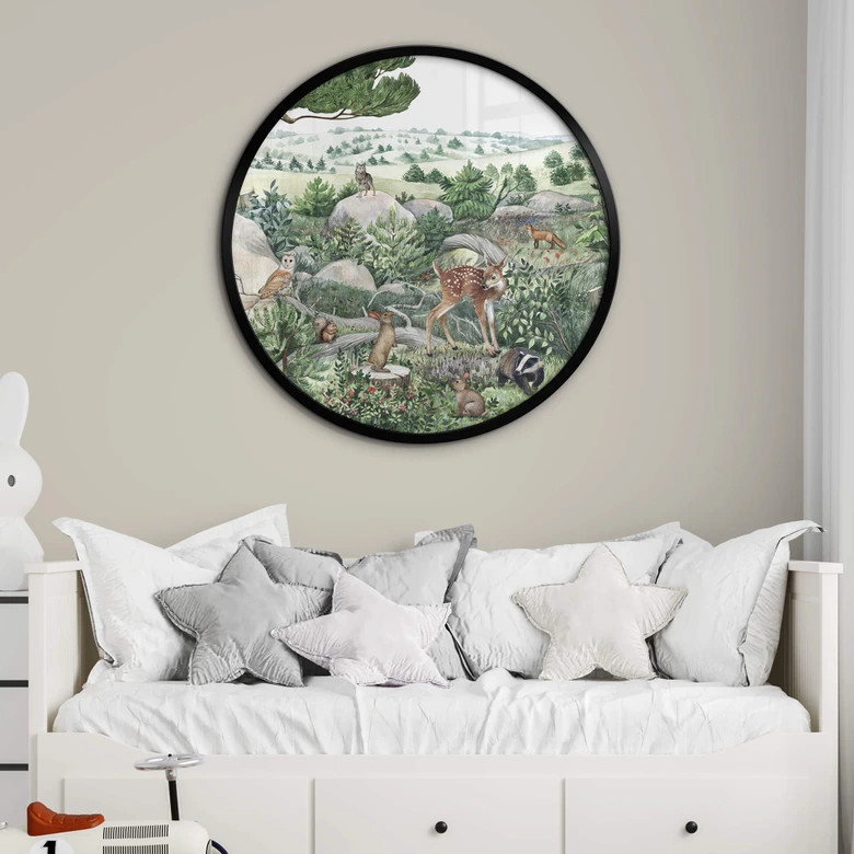 Poster Kikki Belle - Waldspaziergang - Rund 