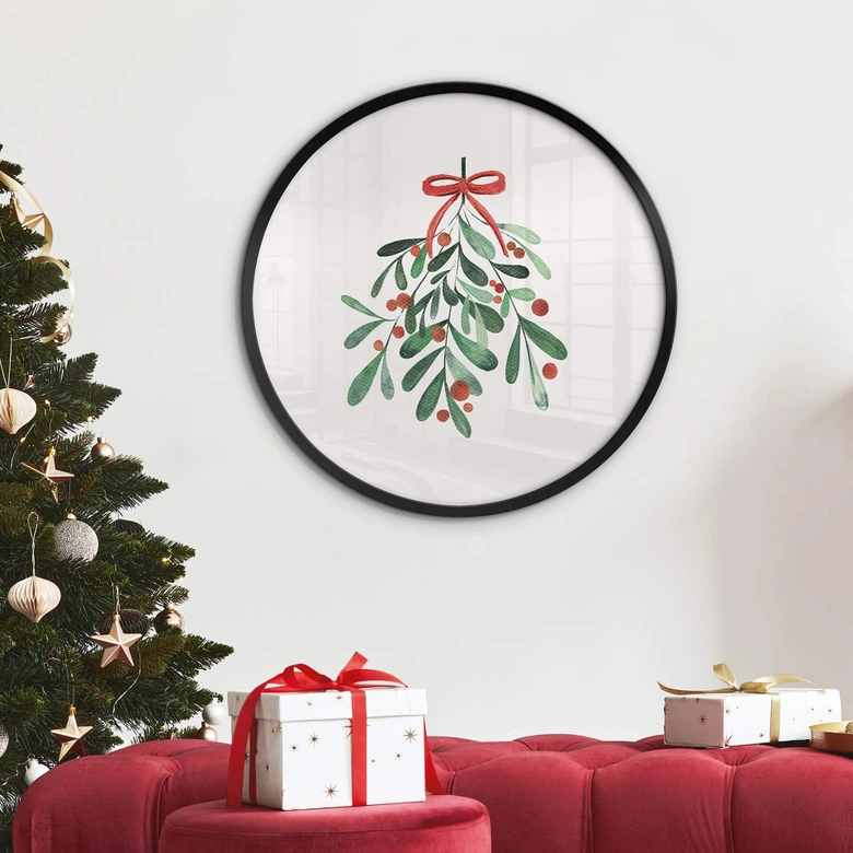 Jul mistel rund Poster - Kristina 