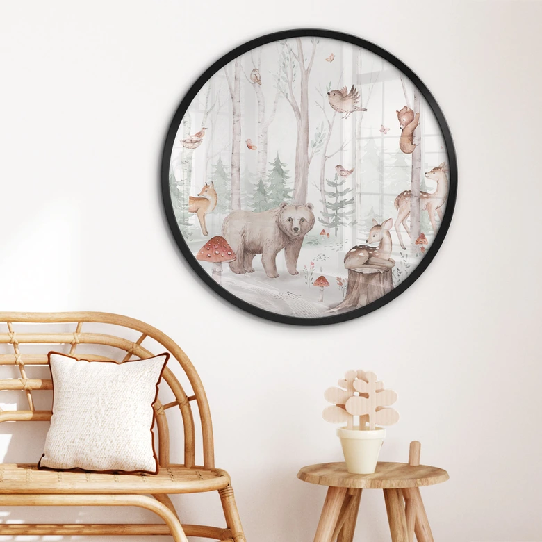 Poster Waldtiere im Herbst - Kvilis - Rund 