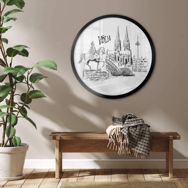 Póster Colonia - Blanco y negro - Redondo - Love your City 