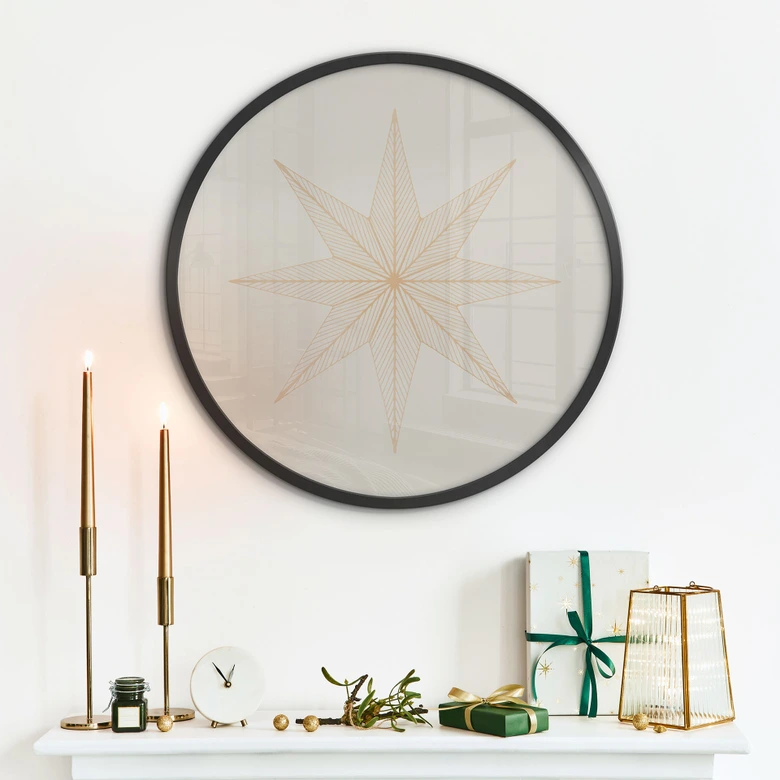 Poster Geometrische gouden ster - Magnusson - Rond 