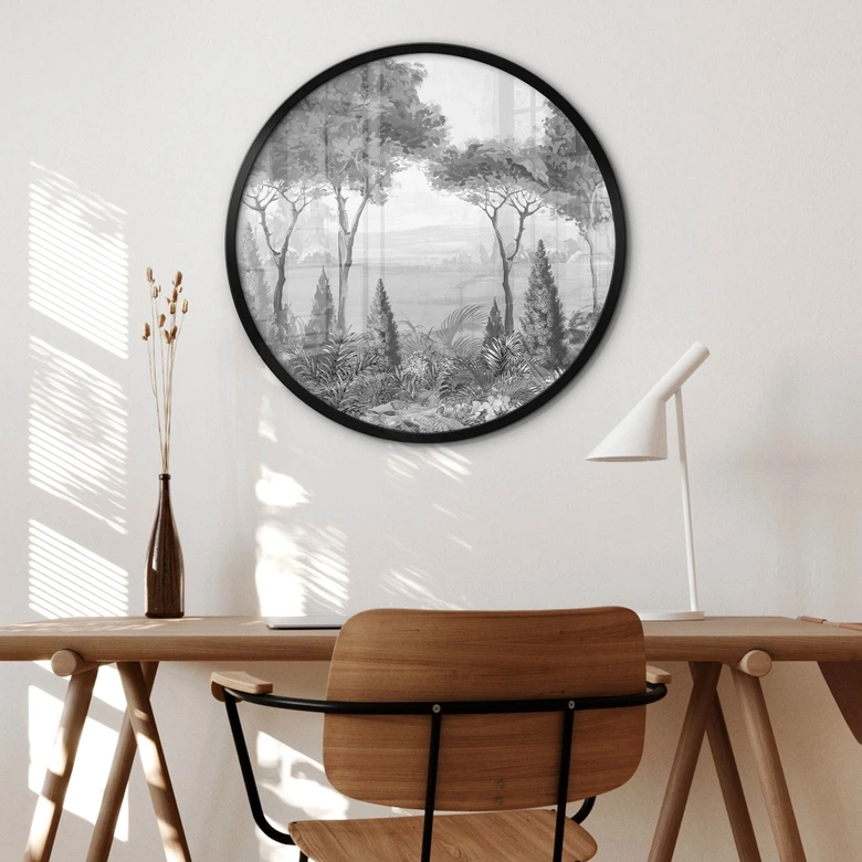 Poster Idyllische Pflanzenlandschaft - Ms Tiff - Rund 