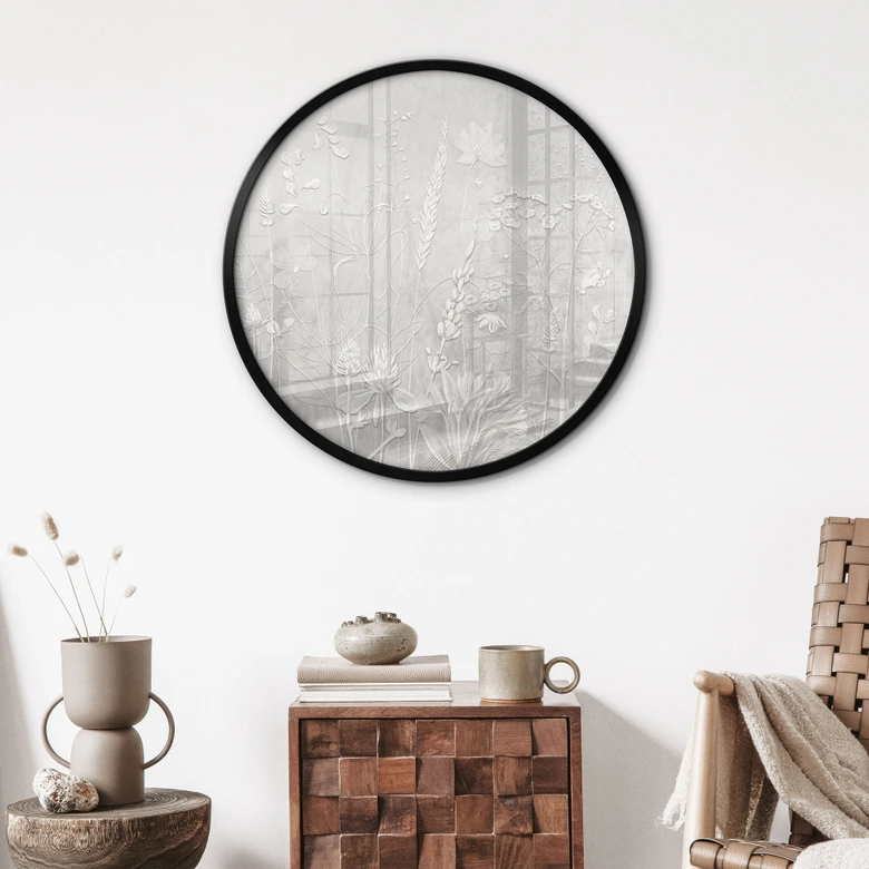 Poster planten in wit in modern ontwerp - Ms Tiff - Rond 