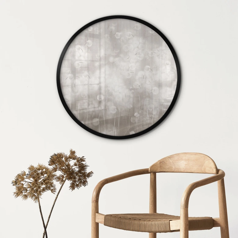 Poster Pusteblumen Traum in Beige - Ms Tiff - Rund 