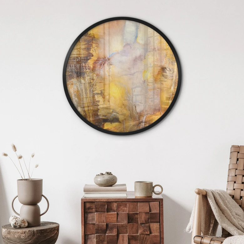 Poster Amber ljus och skugga - Schmucker - Rund 