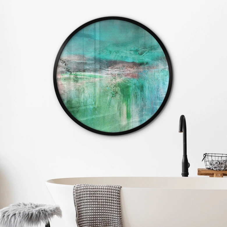 Poster Groen fantasielandschap - Schmucker - Rond 
