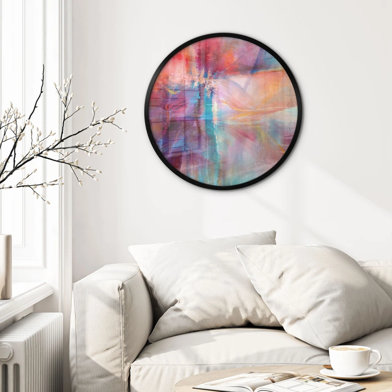 Poster Sanfter Farbnebel in Bewegung - Schmucker - Rund 