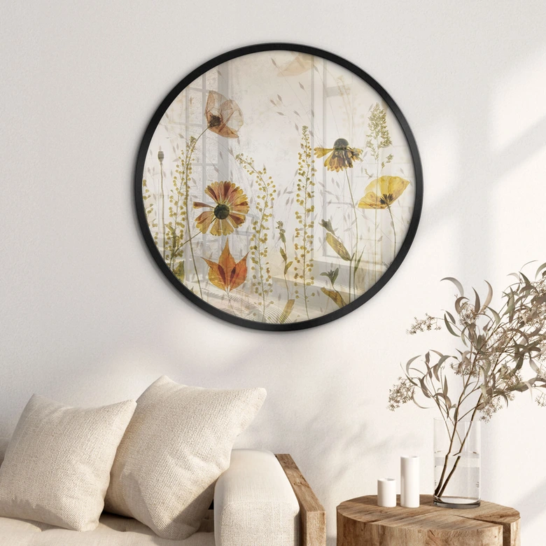 Poster Wilde Wiesenblumen im Sonnenlicht - Talen - Rund 