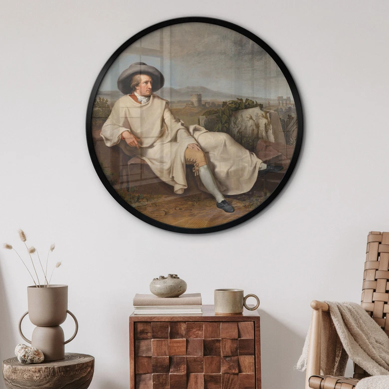 Poster Tischbein - Goethe i den romerska campagnan - Rund 