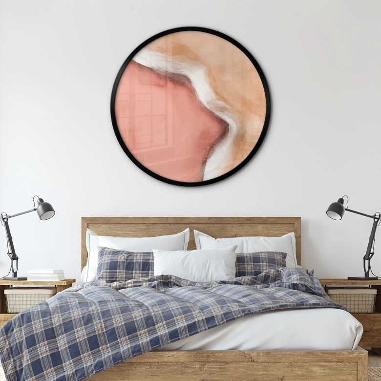 Póster de olas color melocotón - Treechild - Redondo 