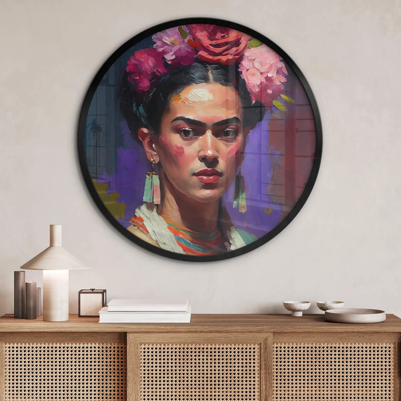 Poster Rond Treechild - Portret van Frida 