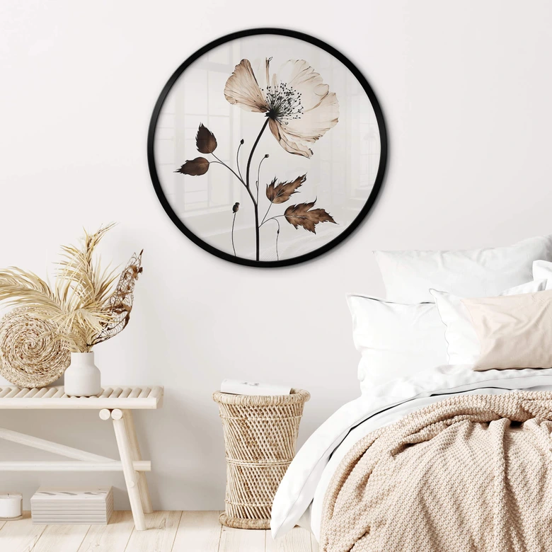 Poster Trockenblüte in Creme - Rund - Treechild 