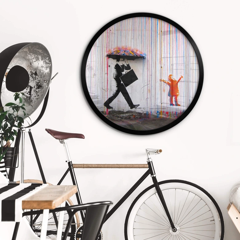 Poster Banksy - Coloured Rain - Rund 