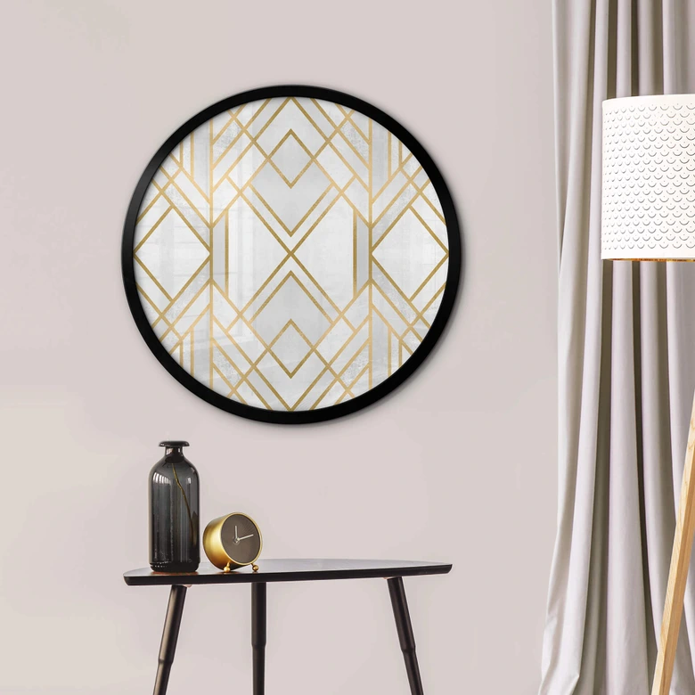 Plakat Fredriksson - Art Deco: Złota Geometria - Okrągły 
