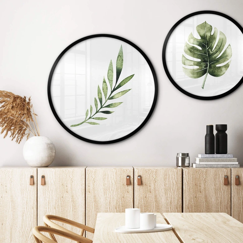 Poster Kvilis - Palm Leaf - Rund 
