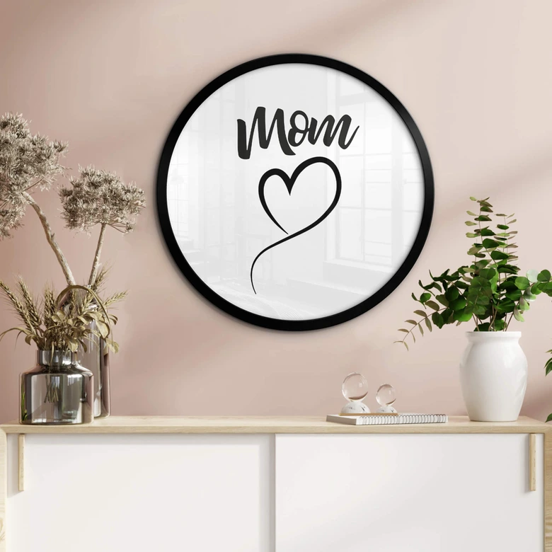 Poster Mamma Hjärta - Rund 